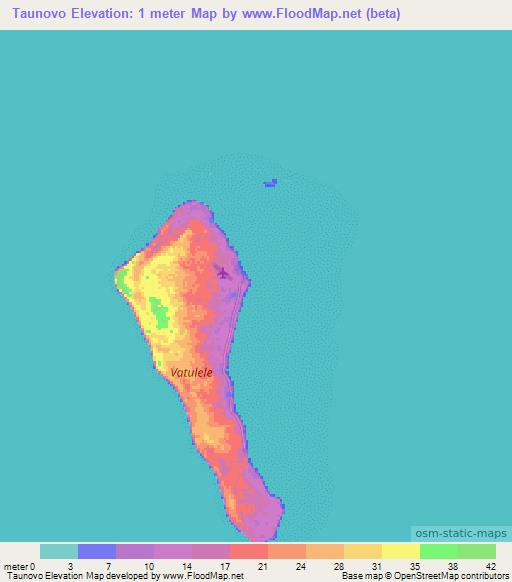 Taunovo,Fiji Elevation Map