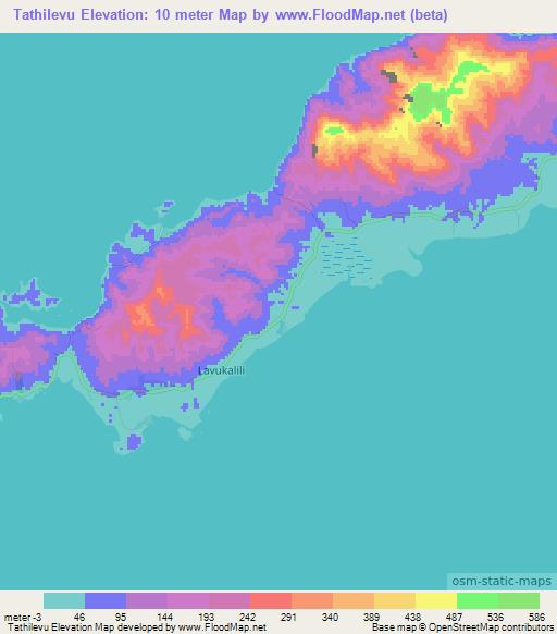Tathilevu,Fiji Elevation Map