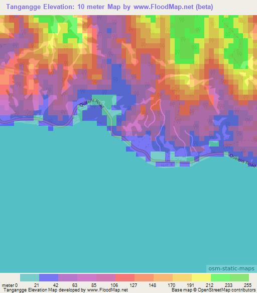 Tangangge,Fiji Elevation Map