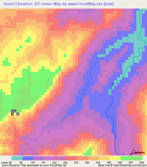 Sueni,Fiji Elevation Map