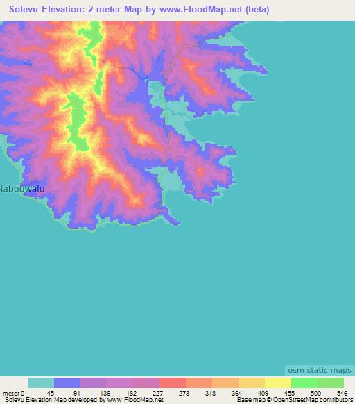 Solevu,Fiji Elevation Map