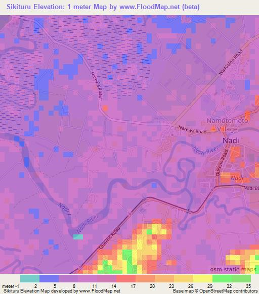 Sikituru,Fiji Elevation Map