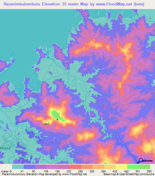 Raranimbulumbulu,Fiji Elevation Map
