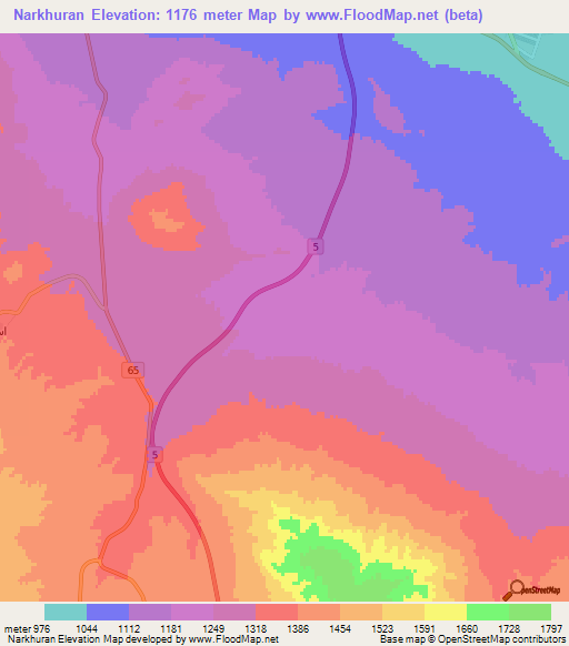 Narkhuran,Iran Elevation Map