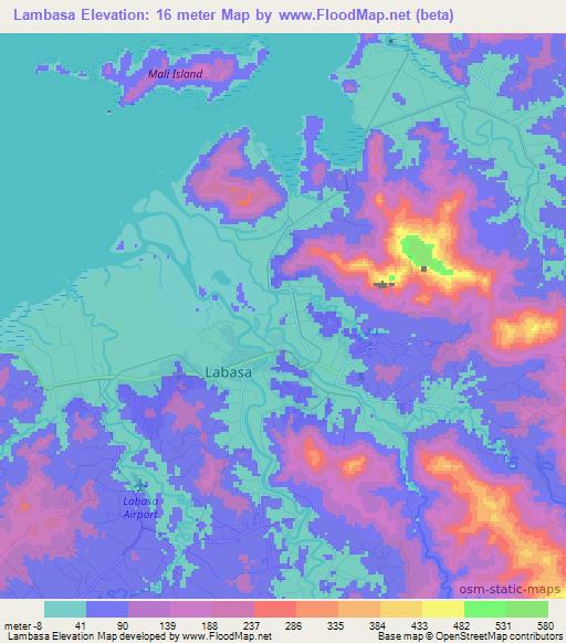 Lambasa,Fiji Elevation Map