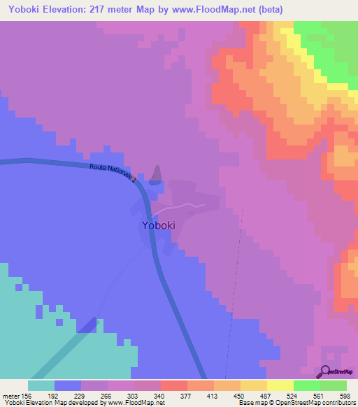 Yoboki,Djibouti Elevation Map