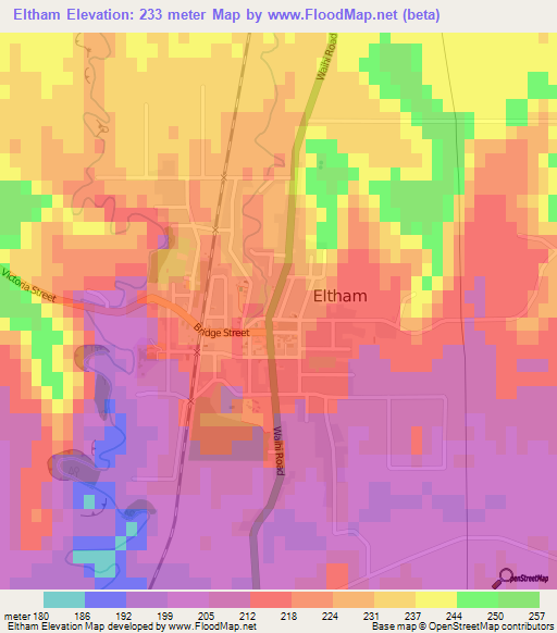 Eltham,New Zealand Elevation Map