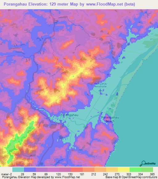 Porangahau,New Zealand Elevation Map