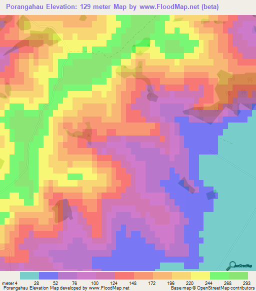 Porangahau,New Zealand Elevation Map