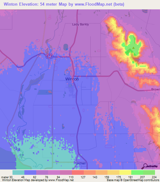 Winton,New Zealand Elevation Map