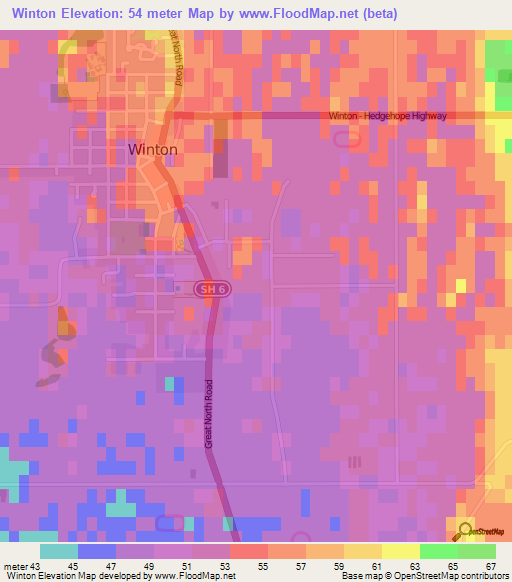 Winton,New Zealand Elevation Map