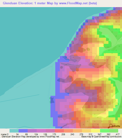 Glenduan,New Zealand Elevation Map
