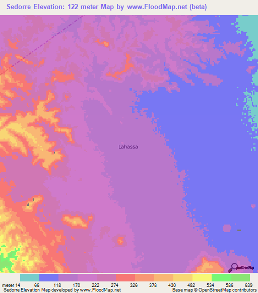 Sedorre,Djibouti Elevation Map