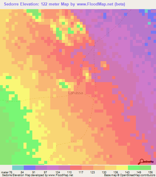 Sedorre,Djibouti Elevation Map