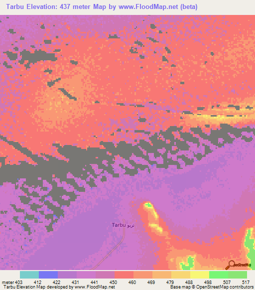 Tarbu,Libya Elevation Map
