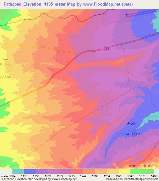Fathabad,Iran Elevation Map