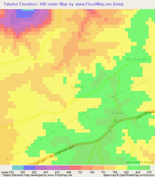 Tabalut,Libya Elevation Map