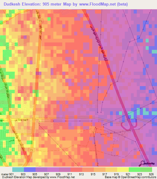 Dudkesh,Iran Elevation Map