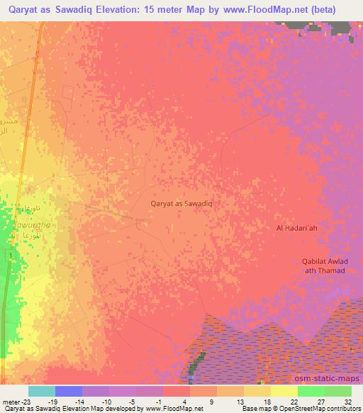 Qaryat as Sawadiq,Libya Elevation Map