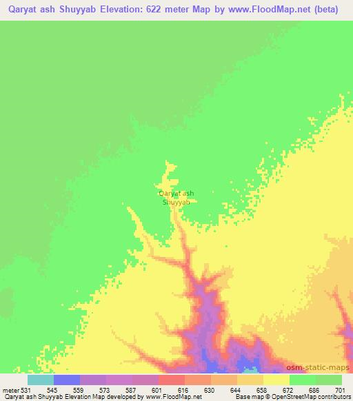 Qaryat ash Shuyyab,Libya Elevation Map