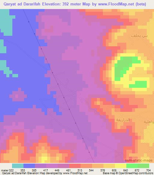 Qaryat ad Dararifah,Libya Elevation Map