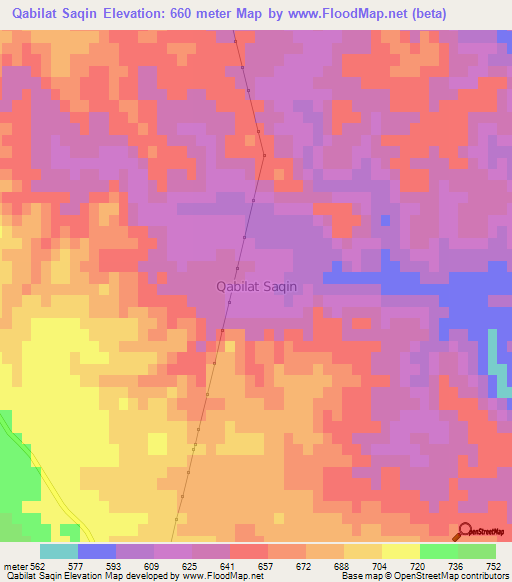 Qabilat Saqin,Libya Elevation Map