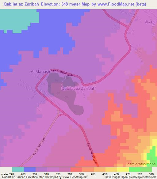 Qabilat az Zaribah,Libya Elevation Map