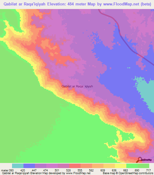 Qabilat ar Raqa'iqiyah,Libya Elevation Map