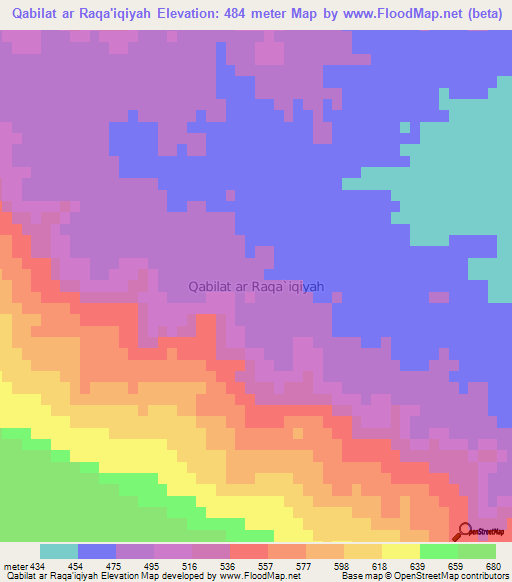 Qabilat ar Raqa'iqiyah,Libya Elevation Map