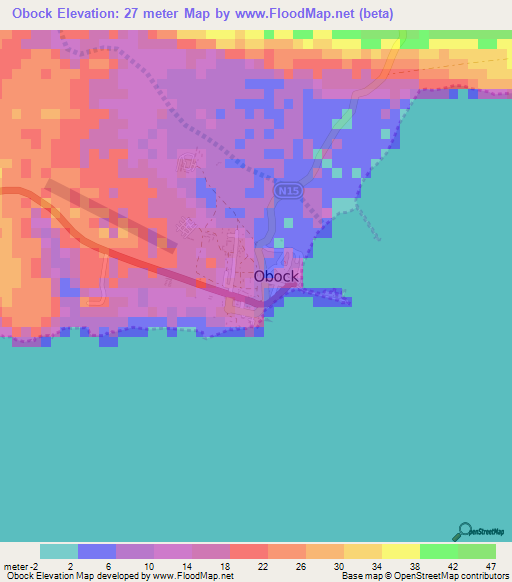 Obock,Djibouti Elevation Map