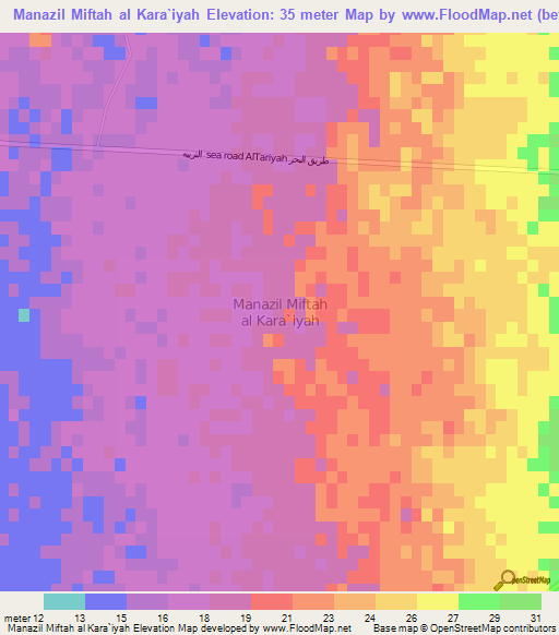 Manazil Miftah al Kara`iyah,Libya Elevation Map