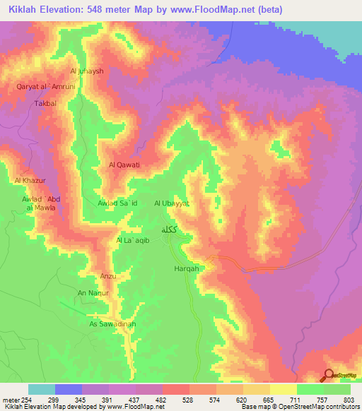 Kiklah,Libya Elevation Map