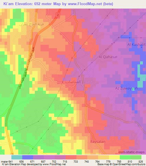 Ki`am,Libya Elevation Map