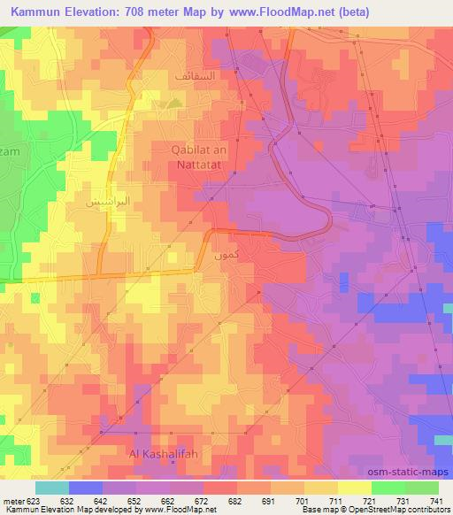 Kammun,Libya Elevation Map