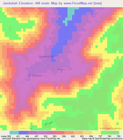 Jandubah,Libya Elevation Map