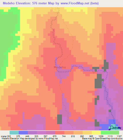 Medeho,Djibouti Elevation Map