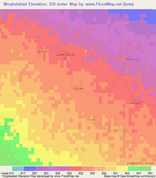 Moqbelabad,Iran Elevation Map