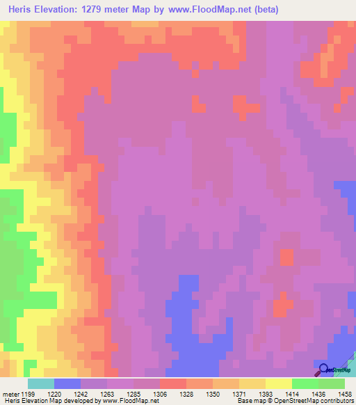 Heris,Iran Elevation Map