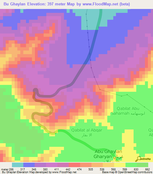 Bu Ghaylan,Libya Elevation Map