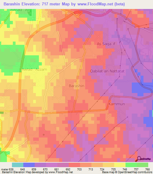 Barashin,Libya Elevation Map