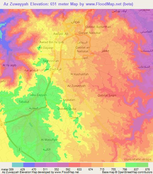 Az Zuwayyah,Libya Elevation Map