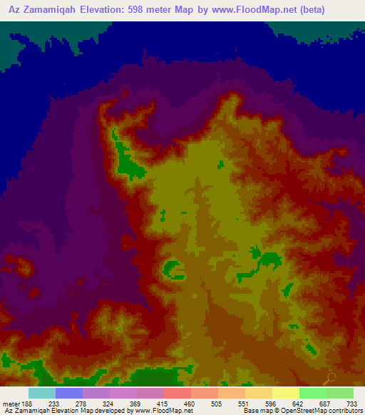 Az Zamamiqah,Libya Elevation Map