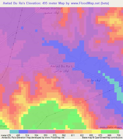 Awlad Bu Ra's,Libya Elevation Map