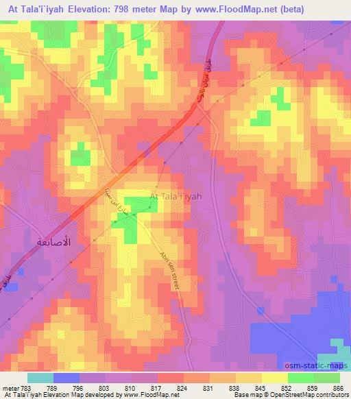 At Tala'i`iyah,Libya Elevation Map