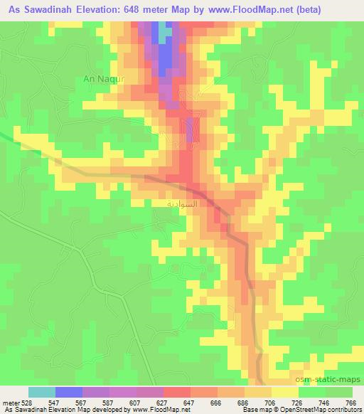 As Sawadinah,Libya Elevation Map