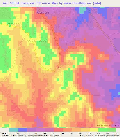 Ash Shi`taf,Libya Elevation Map