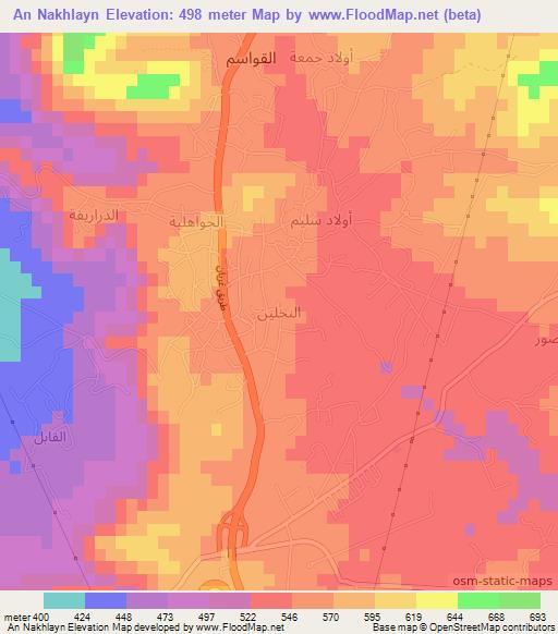 An Nakhlayn,Libya Elevation Map