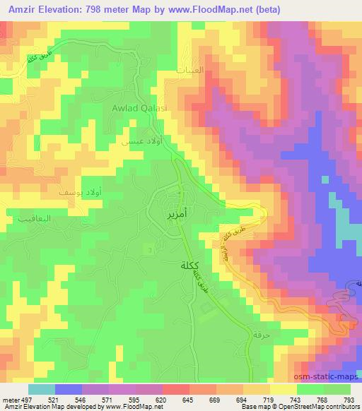 Amzir,Libya Elevation Map