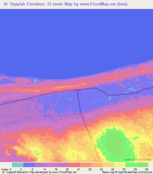 Al `Uqaylah,Libya Elevation Map