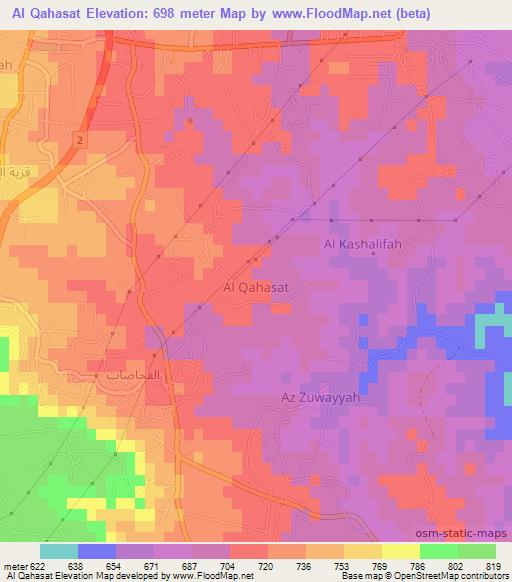 Al Qahasat,Libya Elevation Map